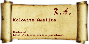 Kolovits Amelita névjegykártya