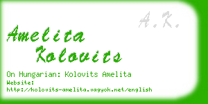 amelita kolovits business card